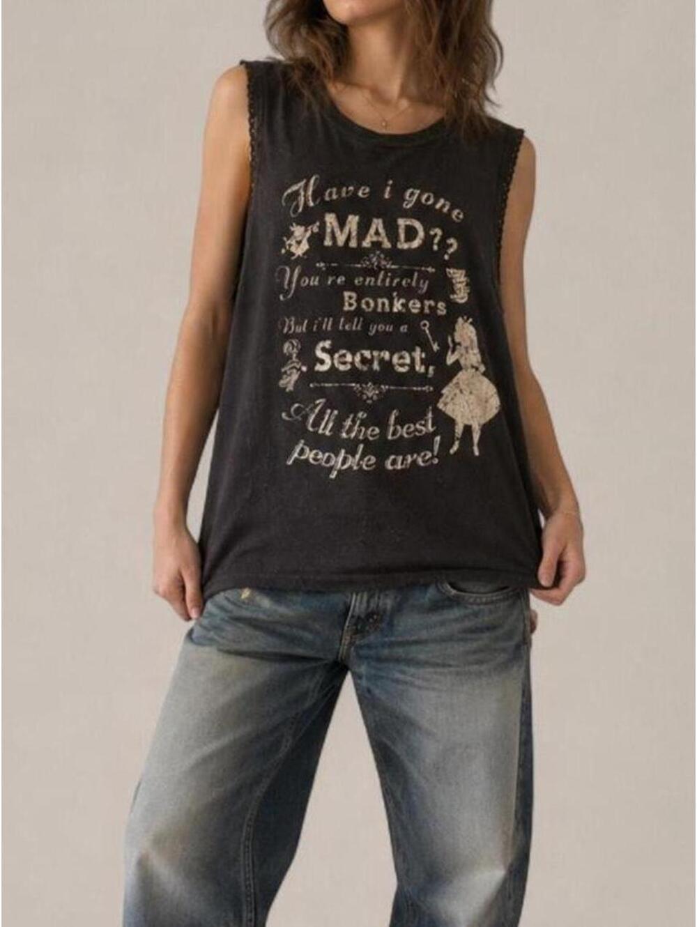 Disney Alice in Wonderland “Mad” Graphic Tank Top | Y2K Grunge